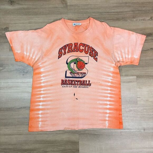 Seaboard Atlantic Other - Vintage 1990 Syracuse Basketball Eats Up The Boards Tie Dye Graphic Tee Size XXX